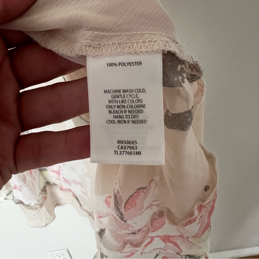 Anthropologie Leith Sheer Floral High Low Ruffle Top - Picture 6 of 9